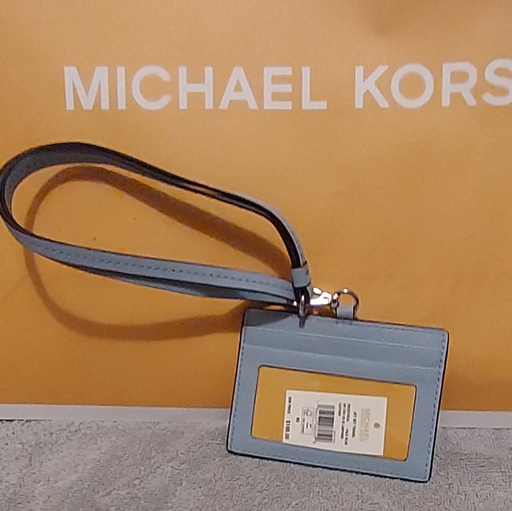 Michael Kors jet set travel East West ID card case wallet lanyard - Picture 3 of 3